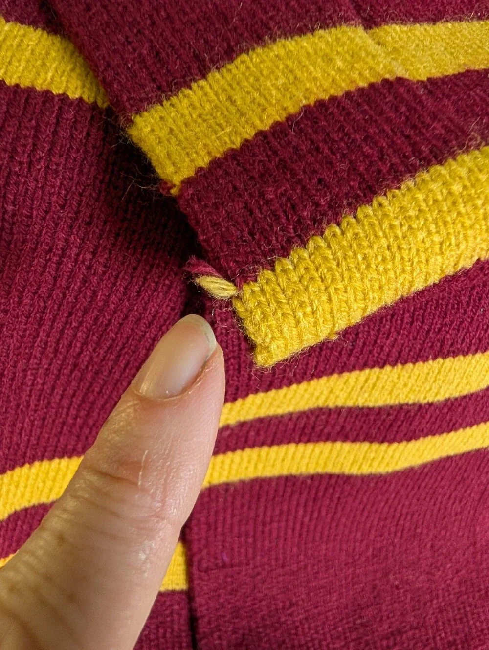 Harry Potter Gryffindor House Knit Scarf Red Gold Cosplay OS